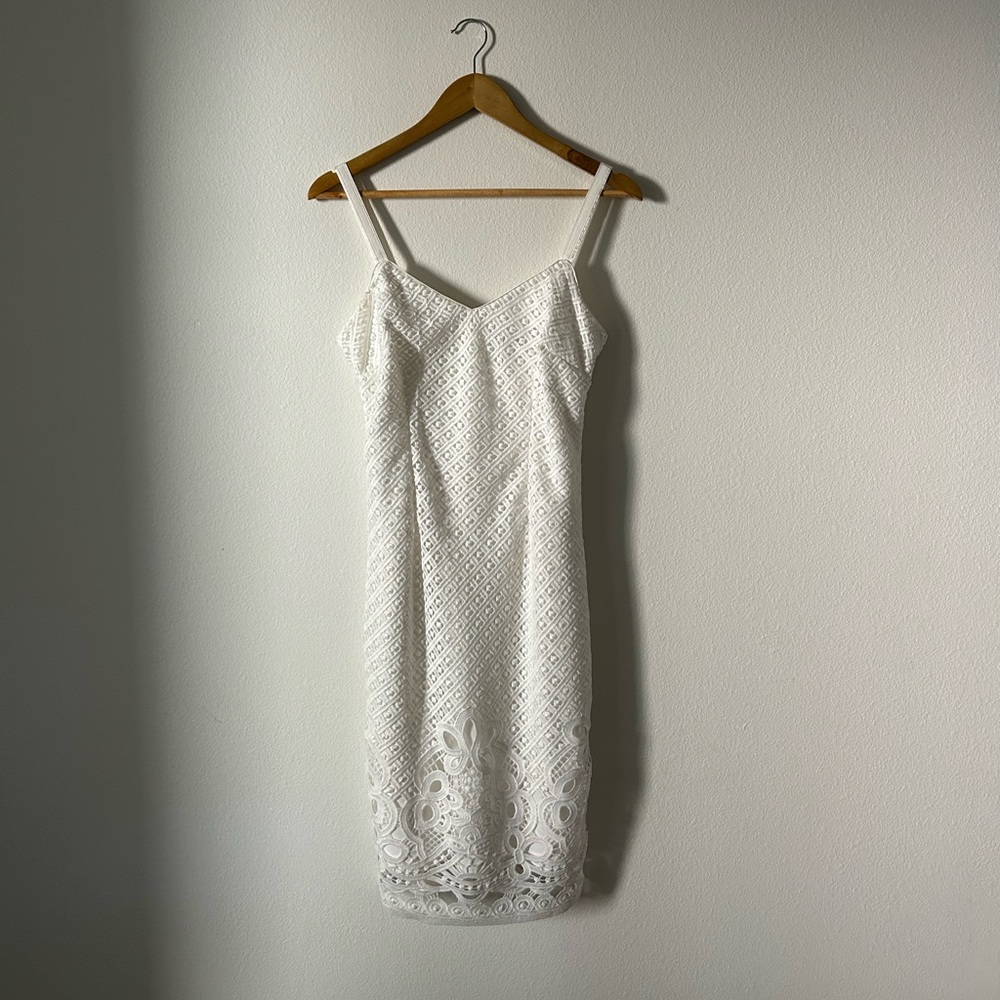White House black market lace midi dress